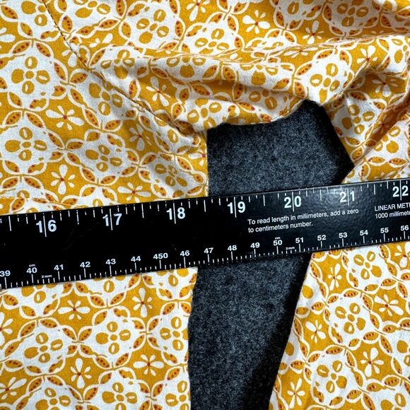 Maeve Antropologie Petrin Top Women's 4 Orange White Geometric Button Down - Picture 4 of 7